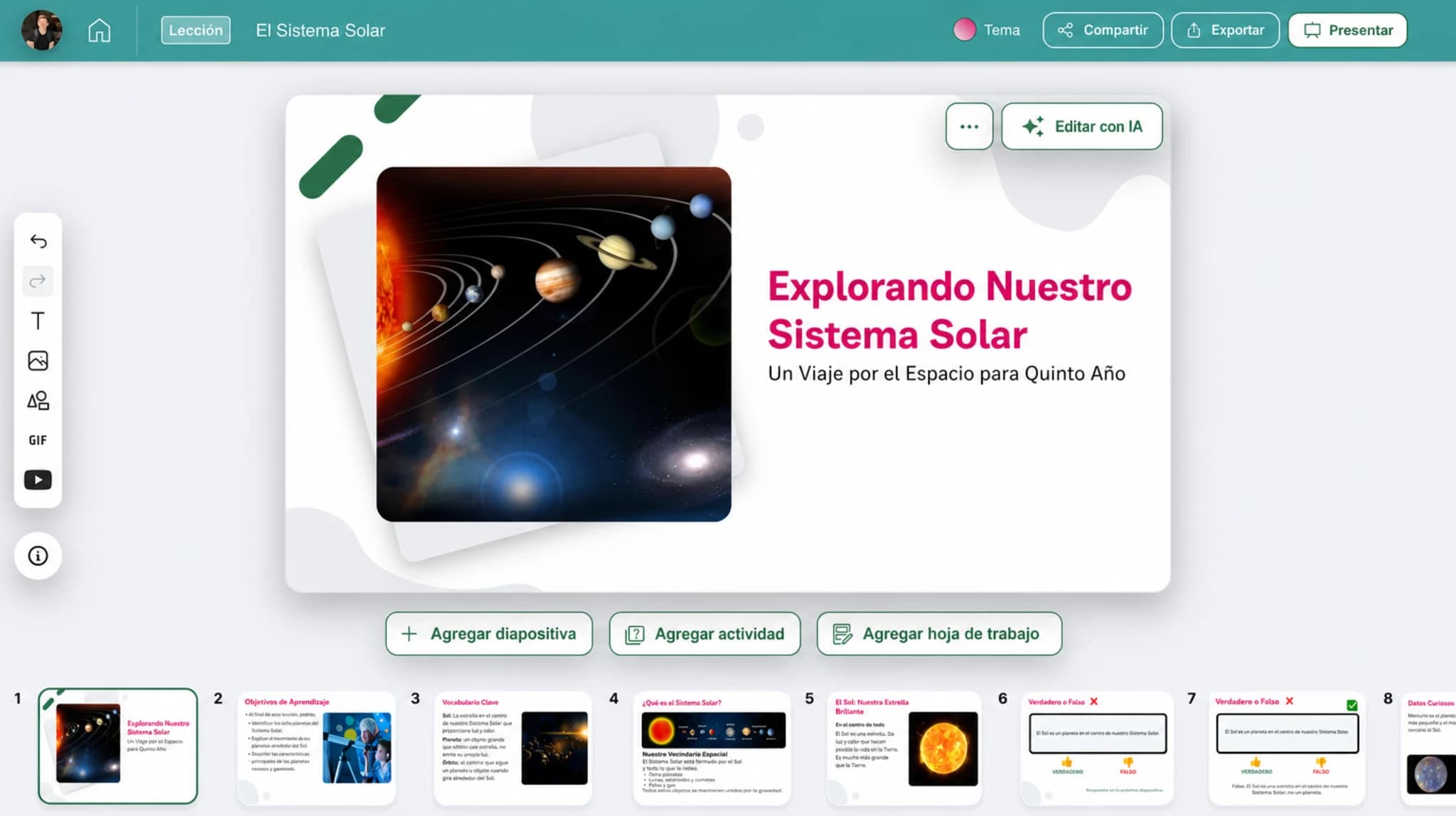 Vista previa de una lección sobre el Sistema Solar