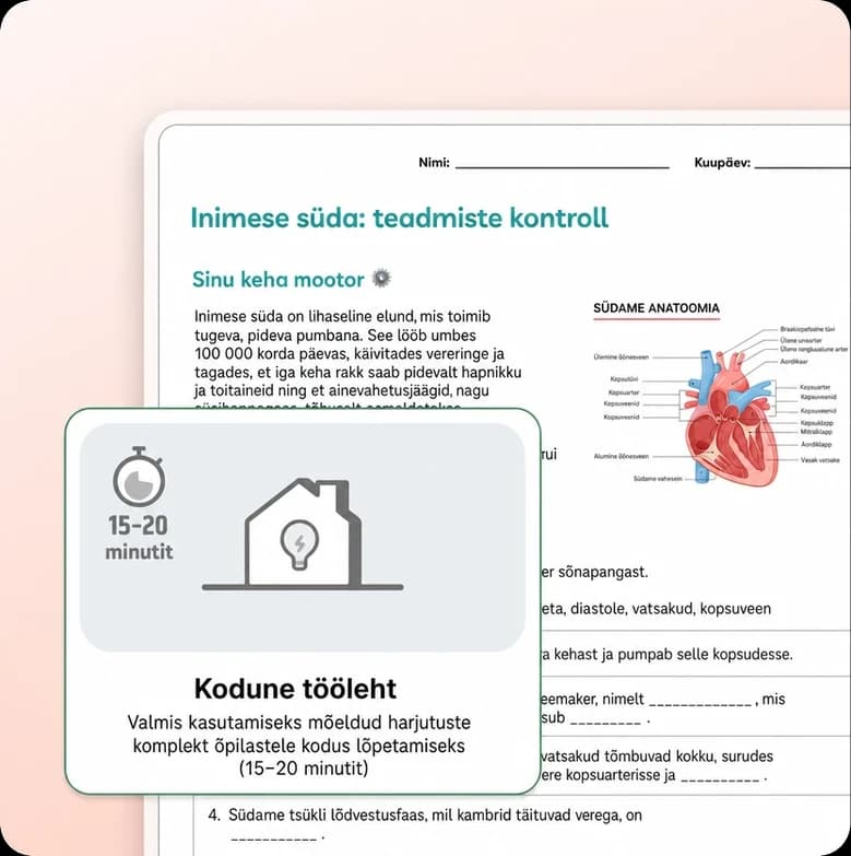 AI-genereeritud kodutööleht