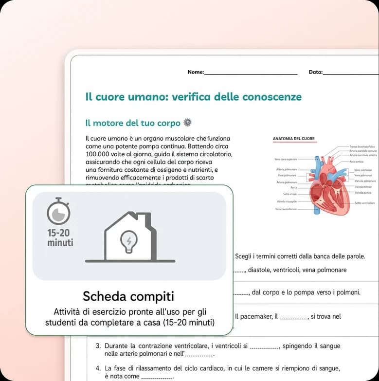 Scheda di esercizi generata dall'IA
