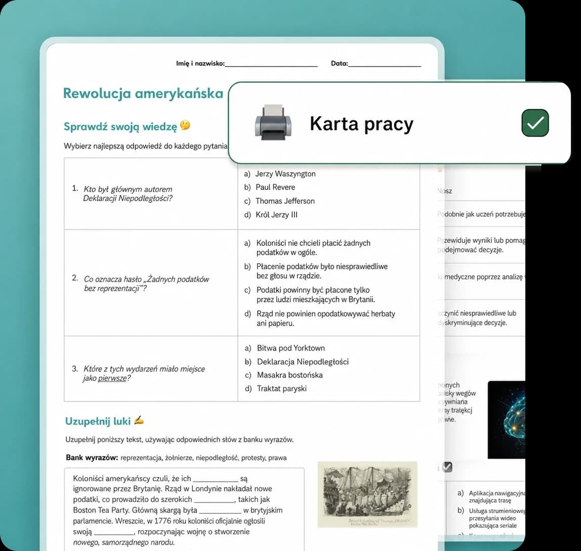 Karta pracy wygenerowana przez AI