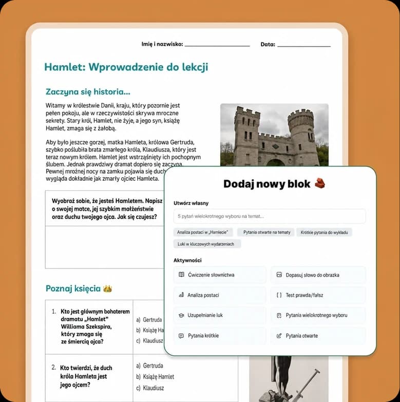 Nauczyciel tworzący karty pracy w Chalkie