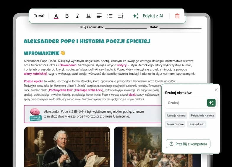 Przykładowa karta pracy: Alexander Pope