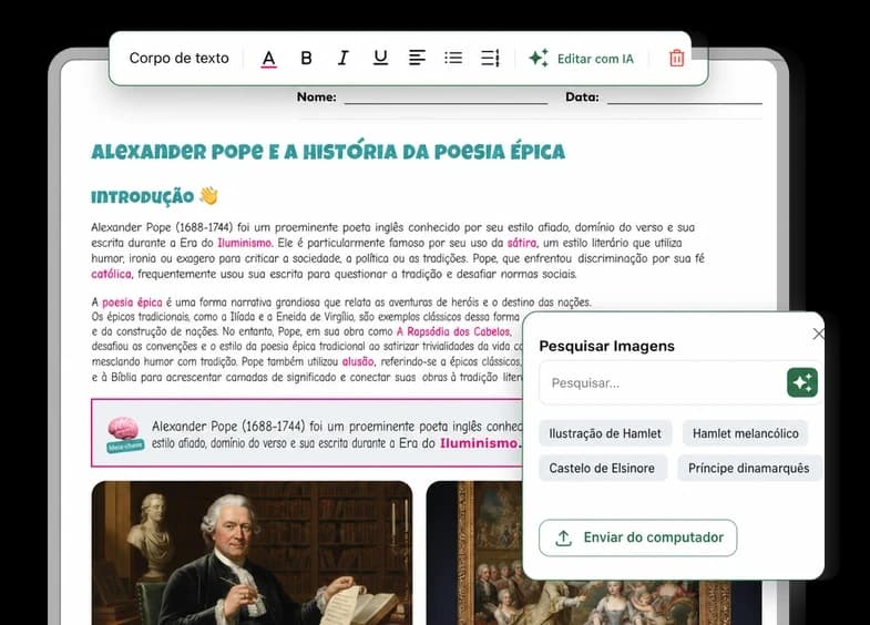 Exemplo de ficha sobre Alexander Pope