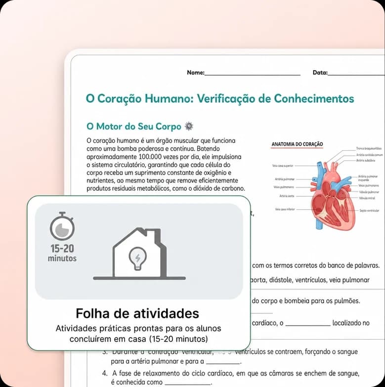 Folha de atividades gerada por IA