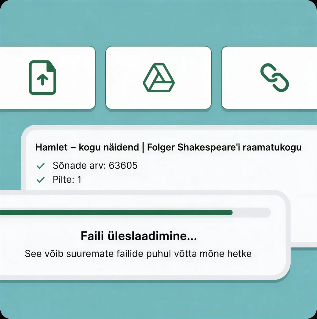 faili üleslaadimine tundide genereerimiseks