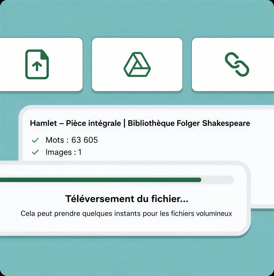 Envoi d'un fichier pour générer une leçon