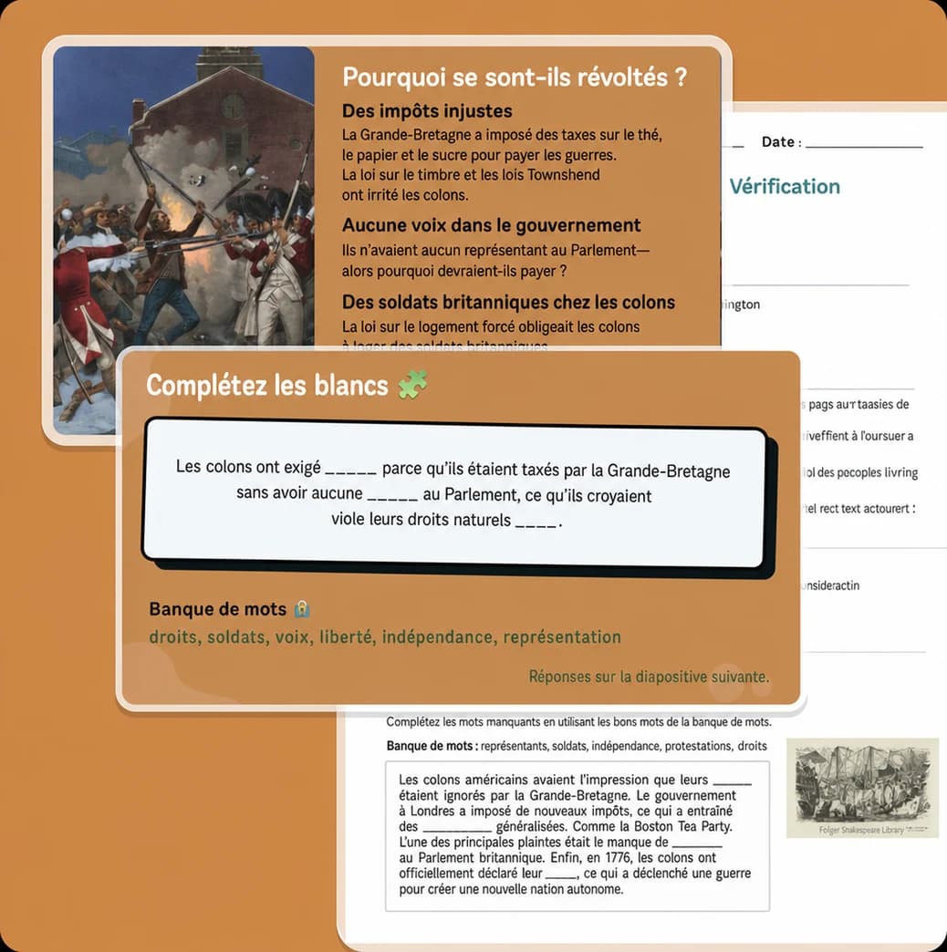 Leçon d'histoire créée par Chalkie AI