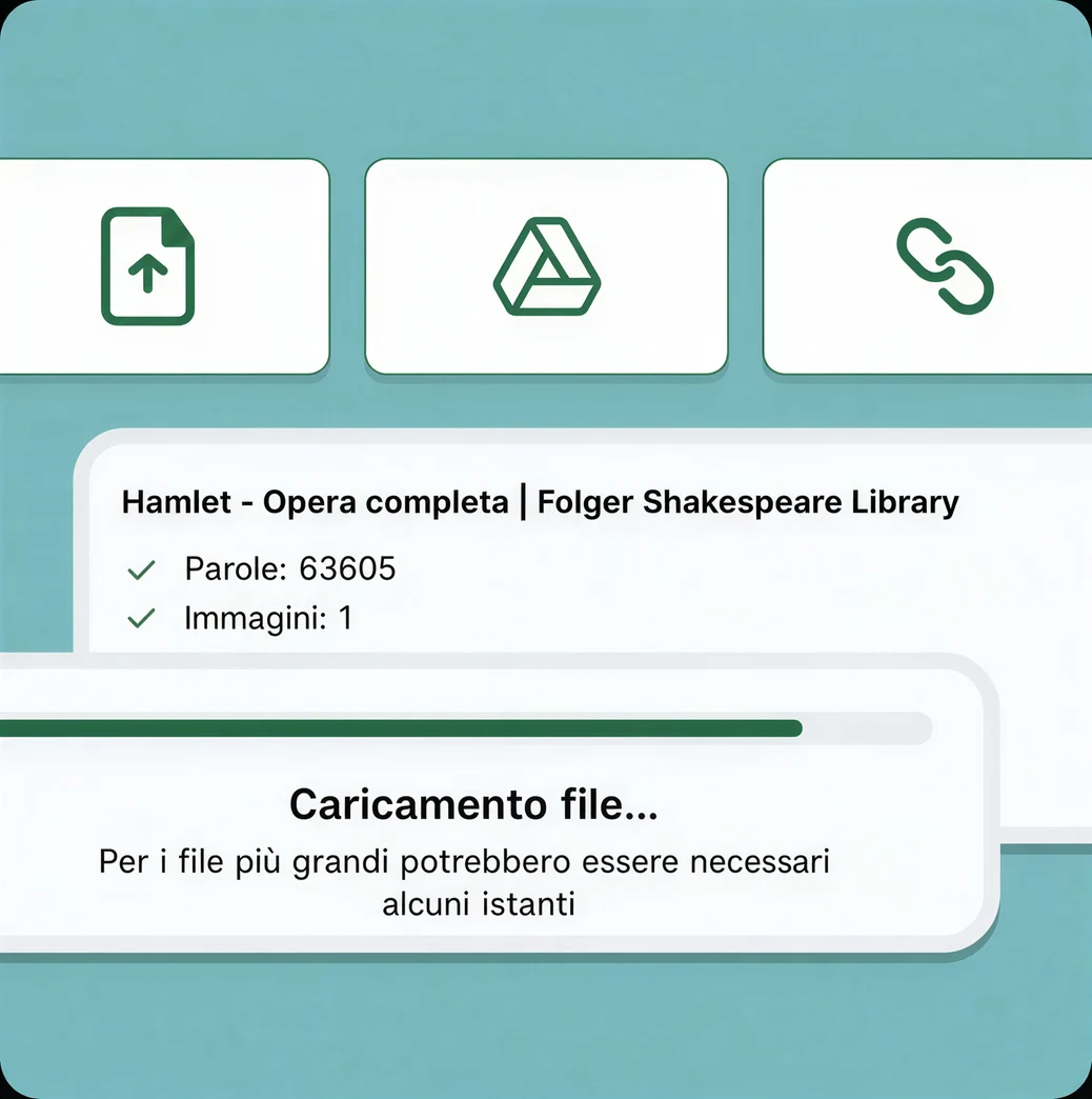 caricamento di un file per la scansione