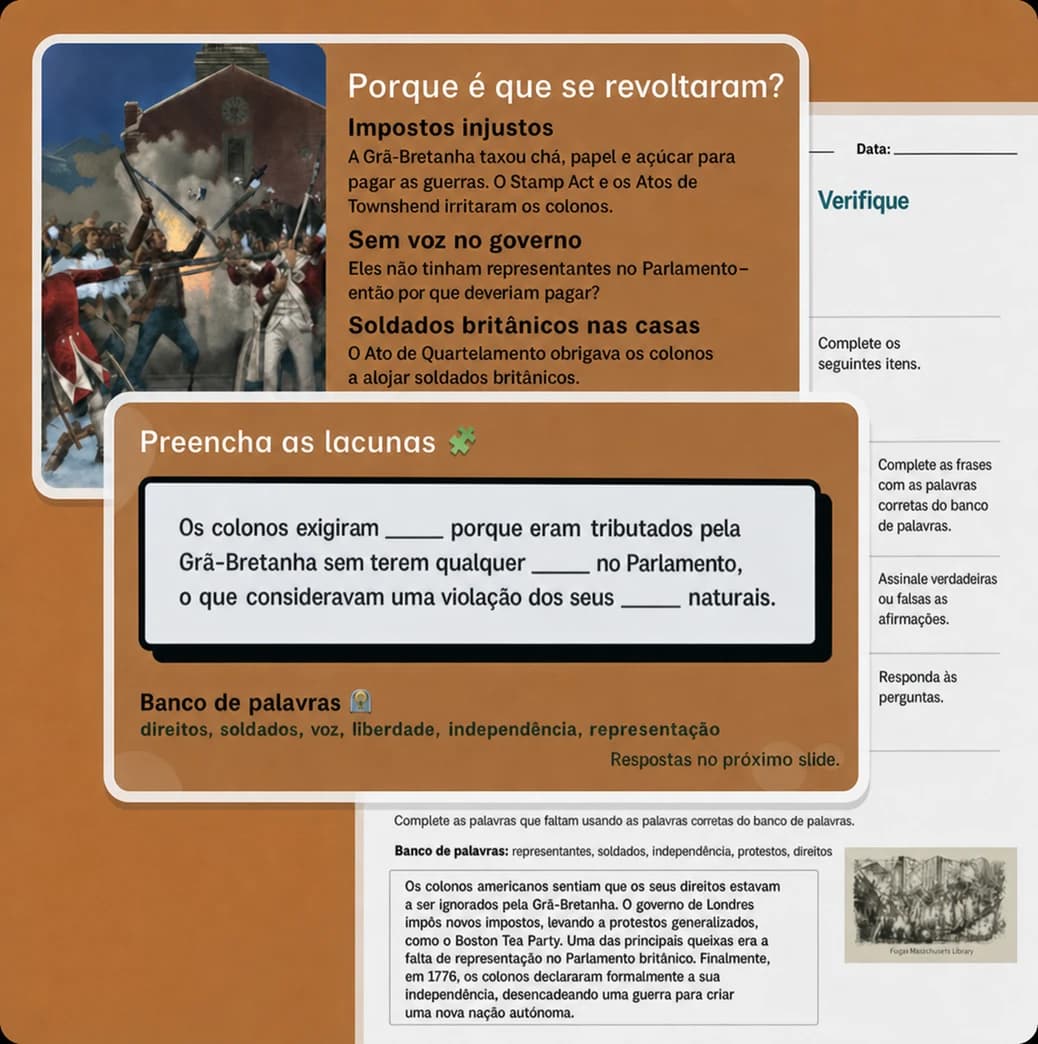 aula sobre por que se revoltaram feita com chalkie ai