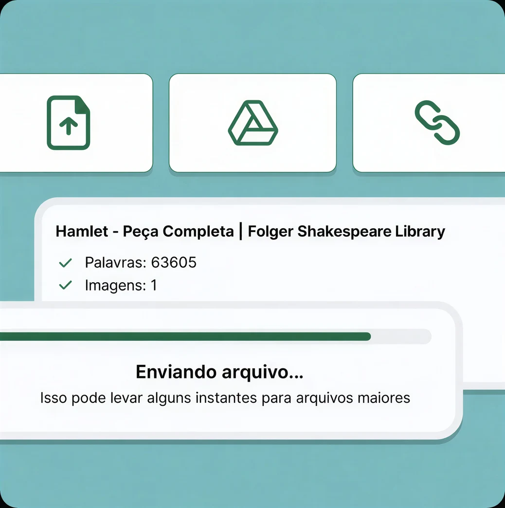 upload de arquivo para gerar a aula