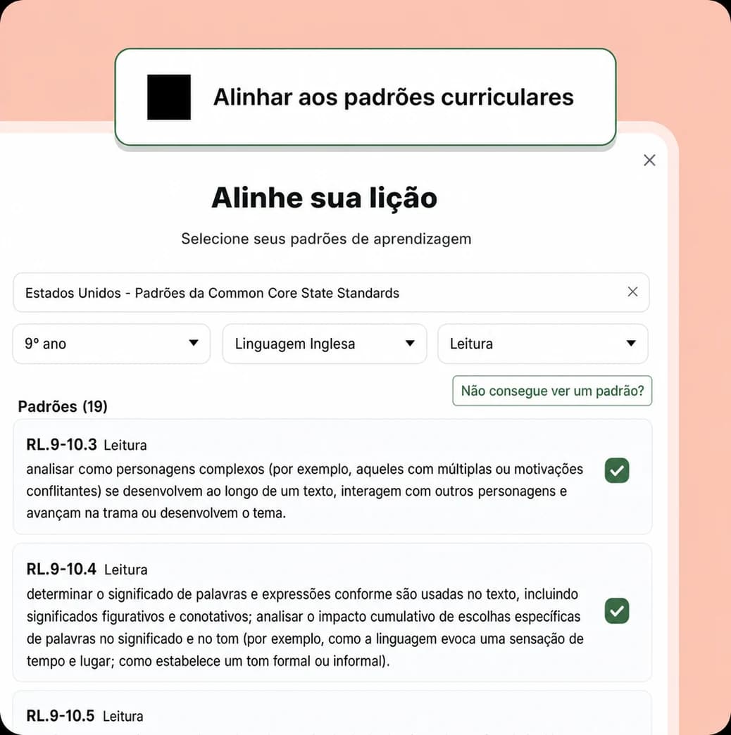 slide mostrando o alinhamento curricular