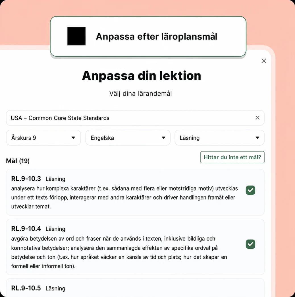 anpassa din lektion med läroplanen bild