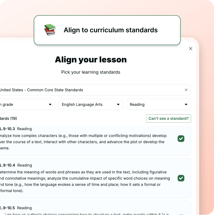 Illustration of curriculum-aligned teaching resources
