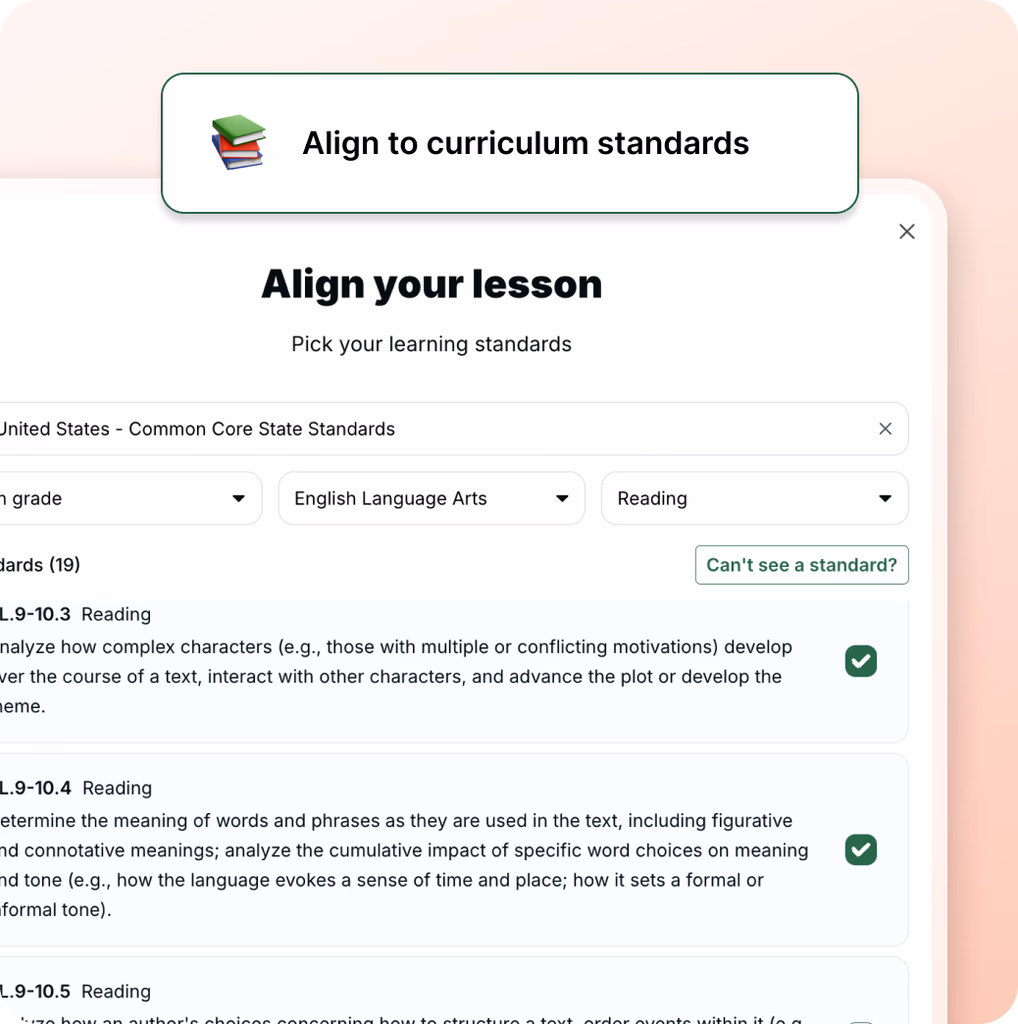 align your lesson with curriculum slide