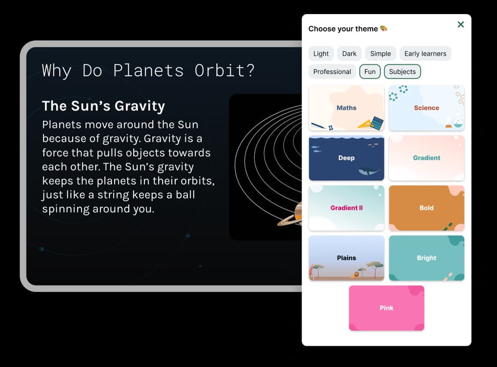 school slideshow about the planets orbit